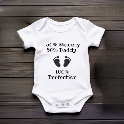 100% Perfection White Baby Onesie