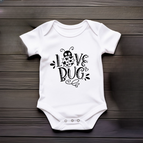 Love Bug White Baby Onesie
