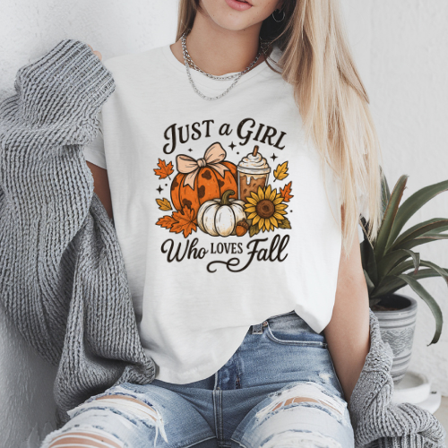Just a Girl Who Loves Fall Graphic T Shirt