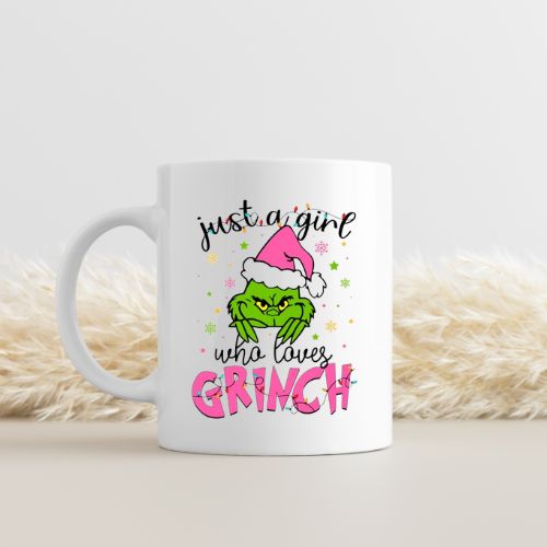 Just A Girl Who Loves Grinch White Ceramic Coffee Mug