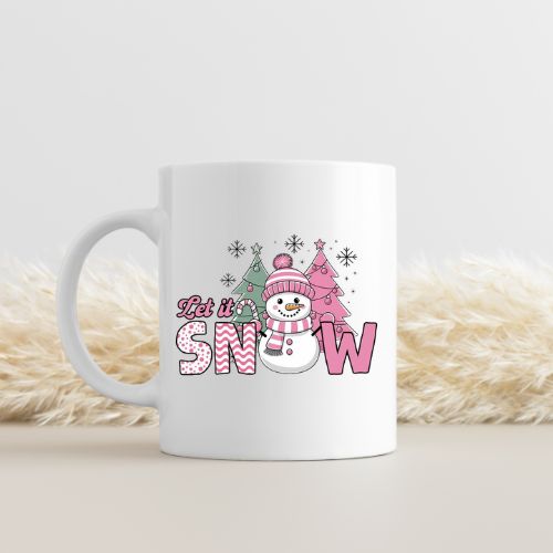 Let It Snow White Ceramic Coffee Mug