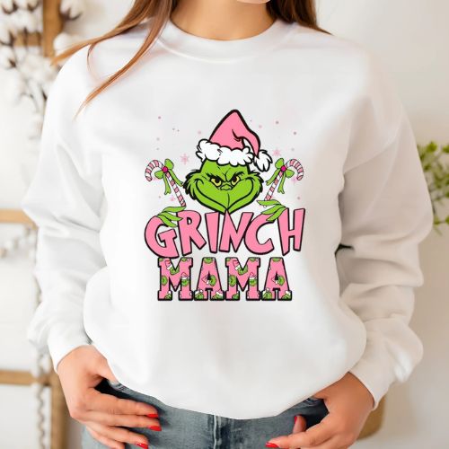 Grinch Mama White Sweatshirt