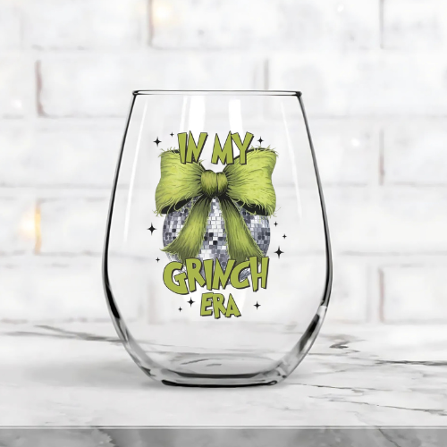 In My Grinch Era Wine Glass