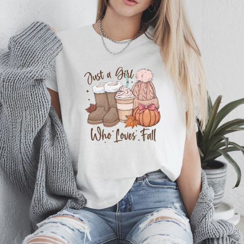 Just A Girl Who Loves Fall Graphic T Shirt