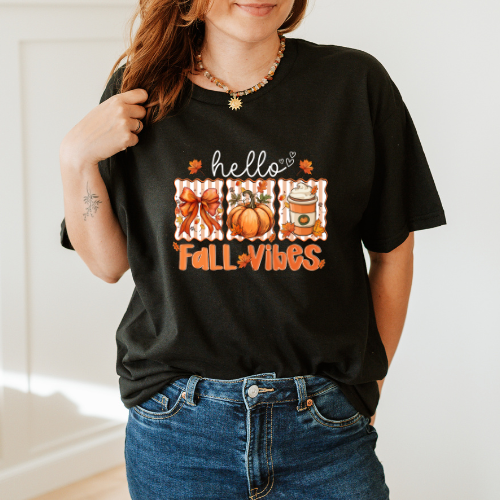 Hello Fall Vibes Graphic T Shirt