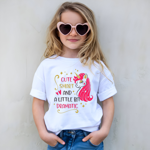 Cut Smart And A Little Dramatic Kids Graphic T Shirt
