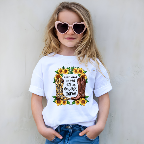 Its A Cowgirl Thing Kids Graphic T Shirt