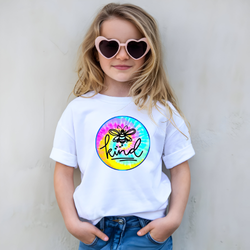 Bee Kind Tie Dye Kids Graphic T Shirt