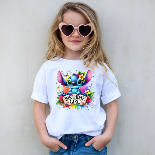 Stitch Birthday Kids Graphic T Shirt
