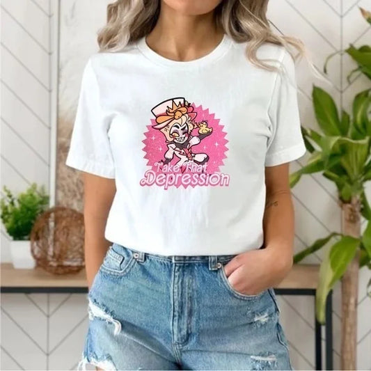 Hazbin Hotel Lucifer Take That Depression Graphic T Shirt