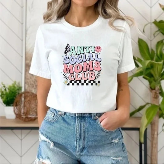Anti Social Moms Club Graphic T Shirt