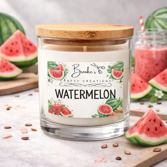 Watermelon Soy Candle – Fresh Fruity Summer Scent | 10oz 100% Coconut Soy Wax